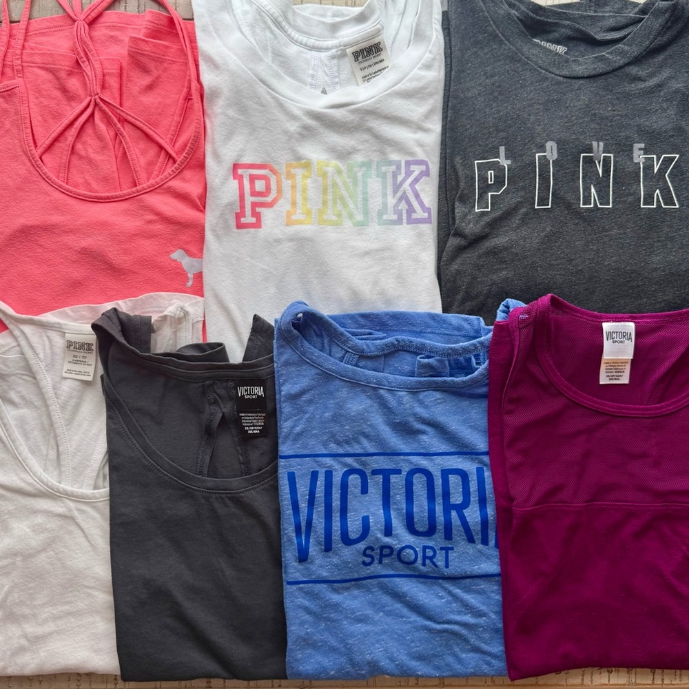 Victorias Secret / PINK mixed tank top lot of 7 women’s XS/SM most VGUC/EUC